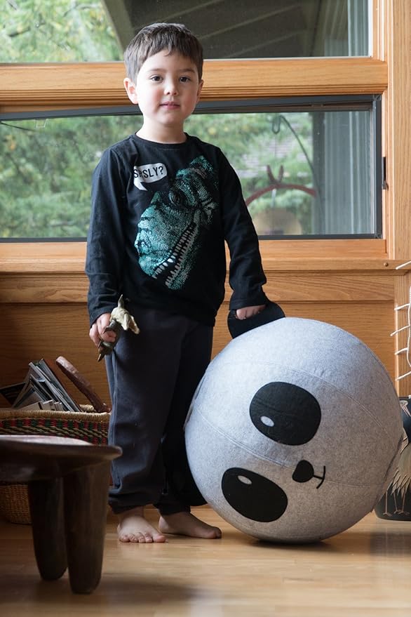 Vivora Niko Children's Anti Burst Inflatable 18 Inch Spherical Bounce Exercise Ball Ergonomic Chair, Panda Bear