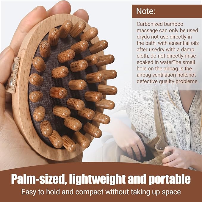 Meridian Pressure Brush, Wood Therapy Massage Tools, Wood Therapy Massage Tools for Belly Fat, Meridian Trigger Point Massager Wooden Massage Brush for Body Shaping, Muscle Pain Relief (2PCS)