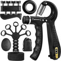Grip Strength Trainer Kit (5 Pack) Adjustable Resistance Hand Gripper,Finger Exerciser,Hand Extension Exerciser,Stress Relief Ball and Forearm Workout Ring for Muscle Building Injury Recover