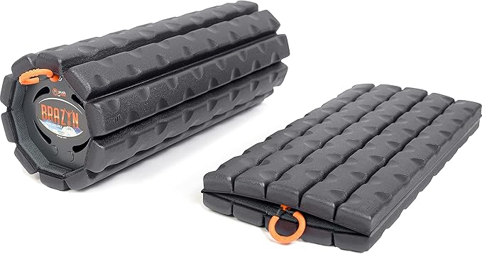 Brazyn Morph Foam Roller: Collapsible Travel Foam Roller for Back Pain Relief, Workout Muscle Recovery, Back Massager, Deep Tissue Leg Massage, Back Cracker (Midnight, Traditional)