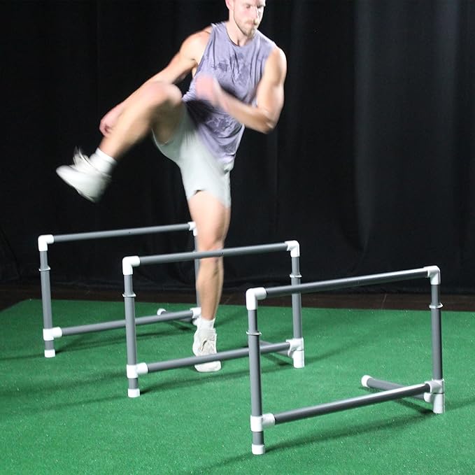 Prism Fitness Smart Adjustable Height Track and Field Workout Hurdles for Track and Field Training