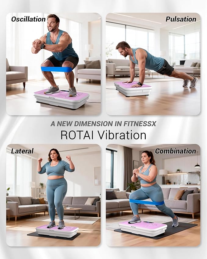 Vibration Plate for Lymphatic Drainage & Full Body Workout - Home Exercise Machine for Weight Loss and Muscle Toning for Men & Women, 400 lbs Capacity Fitness Platform