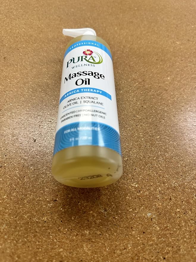 Arnica Therapy 8 Fl oz Massage Oil, Arnica Extract, Professional, Massage Therapy, Deep Tissue, Unscented, Hypoallergenic, Natural Ingredients, Skin Hydrating, Moisturizing, Muscle Relief