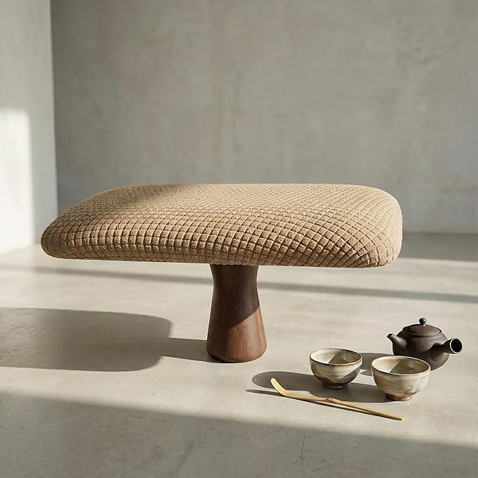 Meditation Bench - Yoga Bench,Wooden Zen Meditation Stool Kneeling Bench for Mindfulness Practice Tea Ceremony and Relaxation Ergonomic Design for Comfort and Support Househol (Brown)