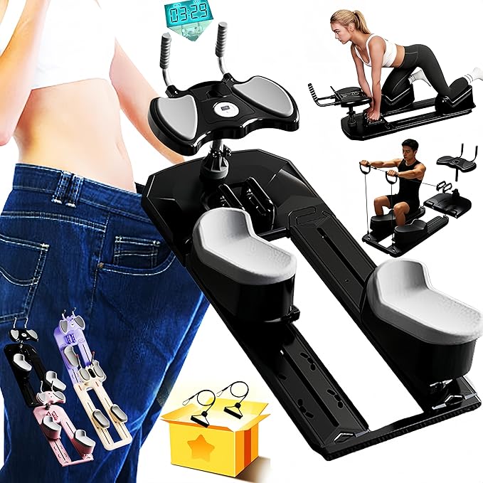 Crawling Training Machine Spine Twist & Stretch Trainer Effective Waist & Spine Workout, 3 Adjustable Height LED Counter 230kg Capacity,Detachable,for Full-Body Workout