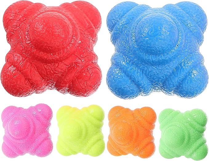 6pcs Hexagonal Reaction Balls Agility Training Balls for Hand-Eye Coordination Reflex Improvement Goalkeeper Training Equipment Multi-Color for Speed and Alertness Development