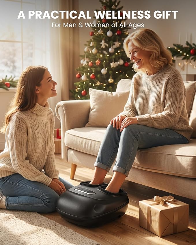 CILI Foot Massager with Heat, Shiatsu Foot Massager for Pain Relief & Plantar Fasciitis, Electric Heated Feet Massager with Kneading, Compression & Vibration, Washable Sleeve, FSA Eligible HSA