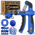 FitBeast Grip Strength Trainer, Hand Gripper Strengthener Kit - 6 Pack with Adjustable Resistance Forearm Strengthener, Forearm Exerciser and Massage Balls for Hand Therapy, Grip Training