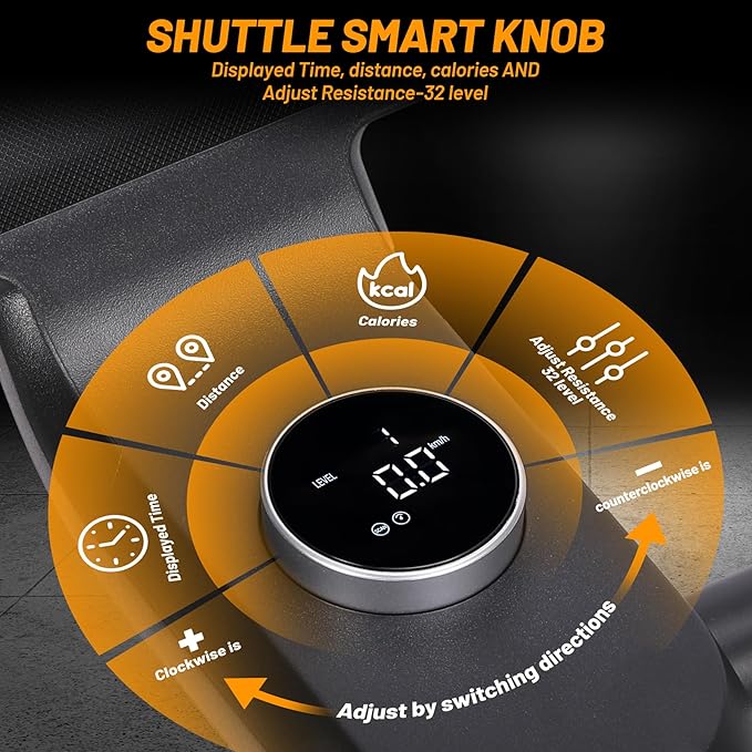 GarveeLife Stationary Bikes for Home, Electromagnetic Control Exercise Bike, Indoor Cycling Bike with Shuttle Smart Knob, Magnetic Resistance/Brake Pad, Low Noise with App, Upgraded Version Seat