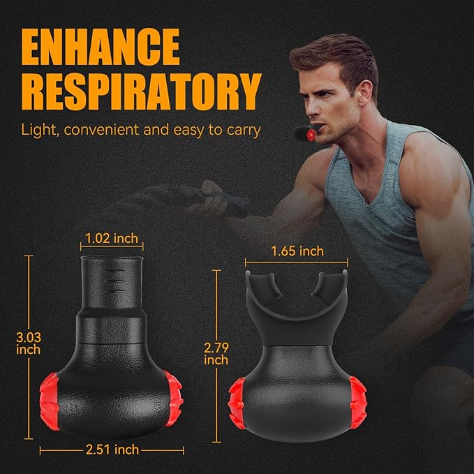 Sonmol Breathing Exercise Device for Lungs with 5 Resistance Levels & 2 Detachable Mouthpieces | Lung Trainer for Natural Respiratory Therapy | Lung Exerciser Device & Breathing Exercise Device Peak