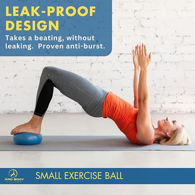 ProBody Pilates Ball 9 Inch - Small Exercise Ball for Stability, Barre, Core, Ab Workouts, Yoga, & Physical Therapy