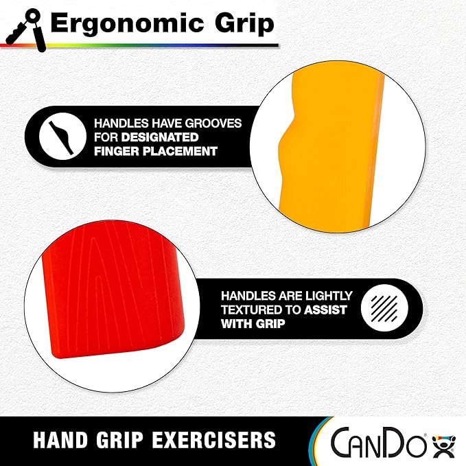 CanDo Hand Grip Exerciser Pair-Green, Medium