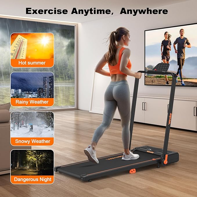 Walking Pad Treadmill, Under Desk Treadmill, Portable Treadmill for Home Office, Compact Quiet Desk Treadmill, Jogging Running Machine with Remote Control & LED Display, Installation Free
