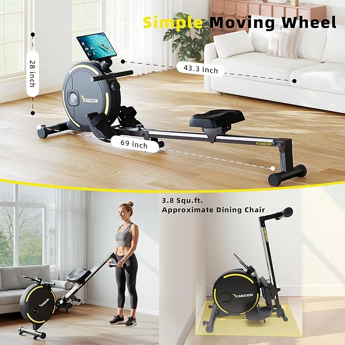 Rowing Machines for Home，Magnetic Rowing Machine，Max 265lbs Weight Capacity, Quiet Rower with Tablet Holder，16 Levels of Resistance
