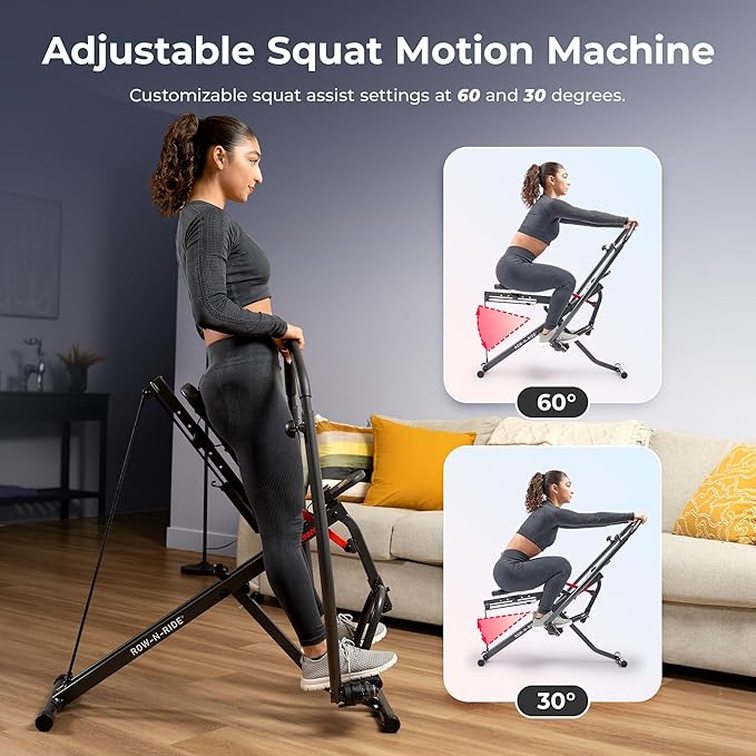 Sunny Health & Fitness Full-Motion Rowing Machine w/Adjustable Resistance, Low-Impact Full-Body Workout Rower w/Long Slide Rail, Space-Saving Design, Free SunnyFit App Connection