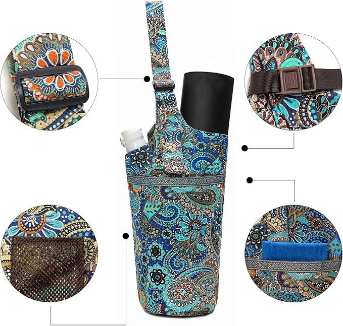 IwIeIaIrI Yoga Mat Bag for Women with Large Size Pocket and Zipper Pocket,Yoga Gifts Accessories with Adjustable Shoulder Strap- Fits Most Workout Stuff