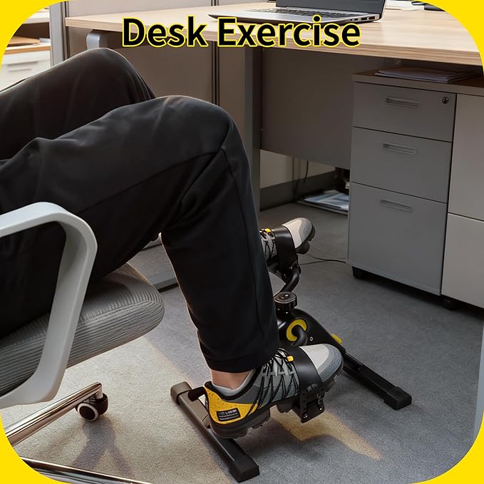 MOMODA Under Desk Bike Pedal Exerciser with LCD Display Portable Mini Exercise Bike for Arm and Leg