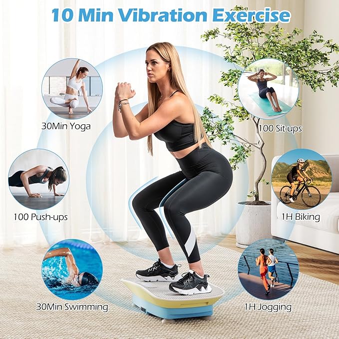 Goplus Vibration Plate Exercise Machine, Vibrating Platform for Lymphatic Drainage w/Remote, LED Display, Home Workout Full Body Shake Board for Weight Loss