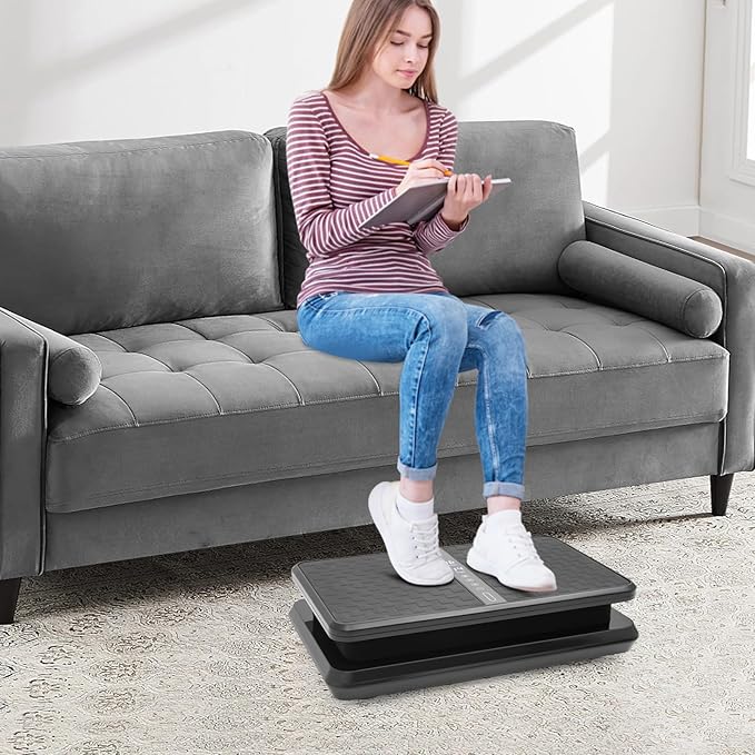 Vibration Plate Exercise Machine for Whole Body Weight Loss, 200W Vibration Platform with Remote & Resistance Bands, 99 Speed Levels Home Gym Fitness Equipment for Women and Men