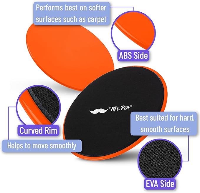 Mr. Pen Core Sliders for Working Out - 2 Pack Dual Sided Workout Sliders Discs