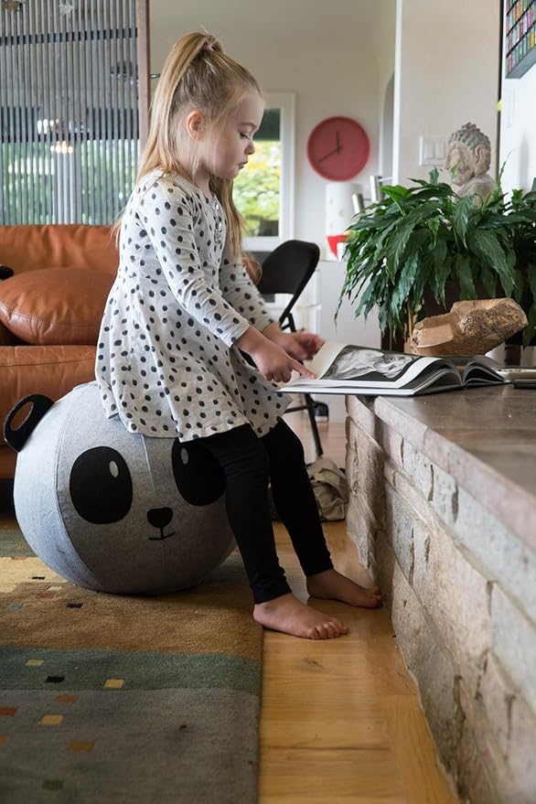 Vivora Niko Children's Anti Burst Inflatable 18 Inch Spherical Bounce Exercise Ball Ergonomic Chair, Panda Bear
