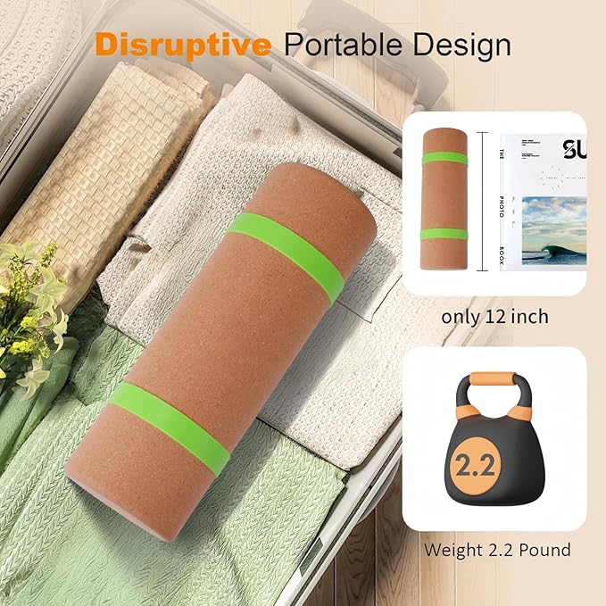 Cork Balance Board, Ankle Stability Trainer & Foot Strengthener, Textured Natural Cork Wobble Board for Proprioception, Mobility & Physical Therapy, Balance Trainer for Adults & Seniors, Home Gym Fall-Prevention Training