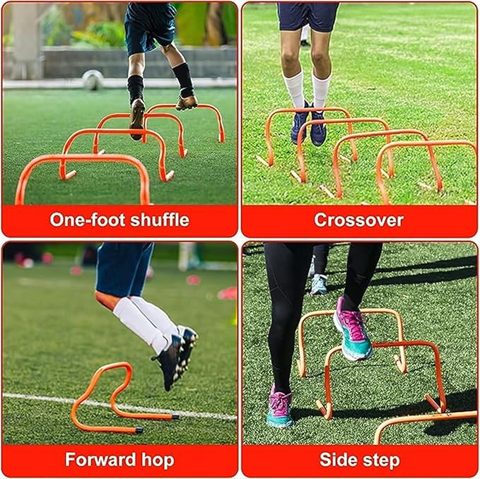 4 Pack Agility Speed Training Hurdles- 9" Detachable Agility Training Hurdles- Sports Practice Equipment for Athletes, Soccer, Basketball