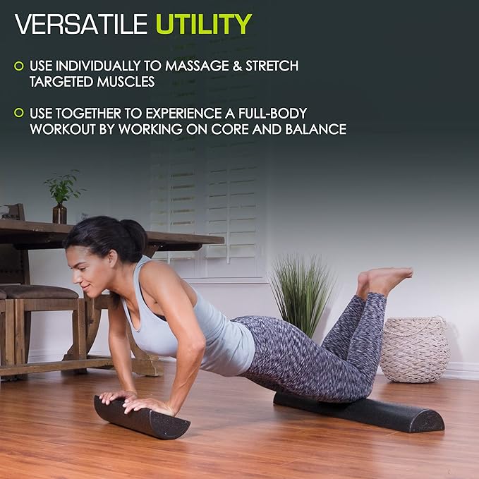 ProsourceFit High Density Foam Rollers - inches long. Firm Full Body Athletic Massager for Back Stretching, Yoga, Pilates, Post Workout Trigger Point Release