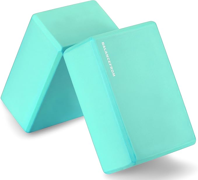 Fitvids Set of 2 High Density Yoga Blocks, 9"x6"x4" Each, Pair, Multiple Colors