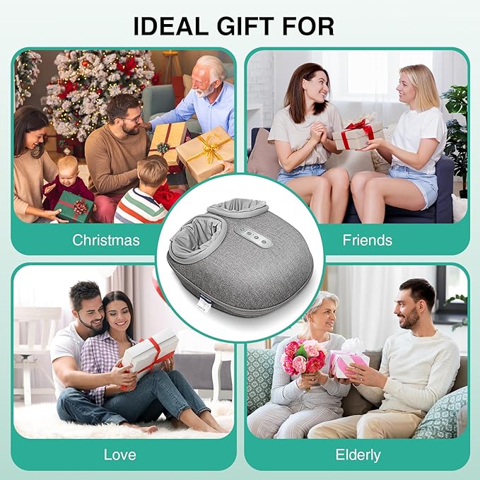 Medcursor Foot Massager with Heat - Shiatsu Deep Kneading, Delivers Relief for Tired Muscles and Plantar, Multi-Level Settings & Adjustable Intensity for Home or Office Use, Gifts for Women Mom