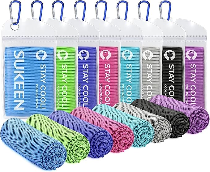 Sukeen Cooling Towel (40"x12"),Ice Towel,Soft Breathable Chilly Towel,Microfiber Towel for Yoga,Sport,Running,Gym,Workout,Camping,Fitness,Workout & More Activities