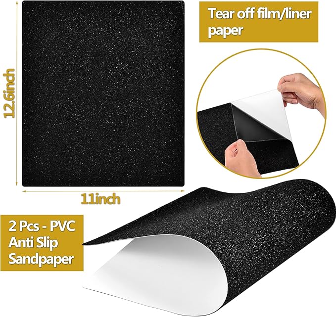 Non-Slip Sandpaper Board Fit Slant Board for Calf-Stretching, Wooden Incline Wedge Stretcher, Balance Block Replacement
