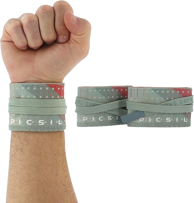 PICSIL Adjustable Wrist Support, Premium Fabric Weightlifting and Yoga Sweat Bands for Gym, for Women and Men, 1 Pair
