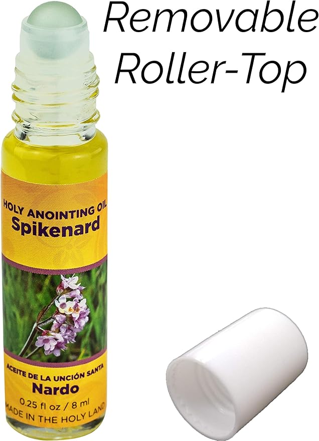 Spikenard Holy Land Anointing Oil from Israel, 1/4 oz Roller Bottle from Jerusalem, Locally Sourced Herbs & Essences, Gift for Pastors, Priests, Rabbi, & Clergy, Aceite Ungido de Nardo
