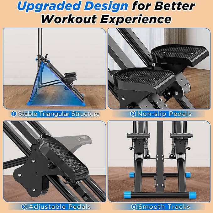 Stair Stepper for Home,Stair Climber Foldable,Large Pedal Vertical Climber Machine for Full-Body Workout,Steppers for Exercise at Home with 300LBS Loading Capacity