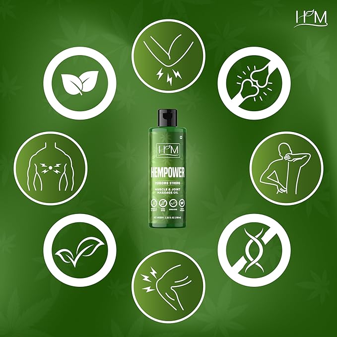 Hempower – Massage Oil for Muscle & Joint Pain – 25,000 MG | Ultra-Strength Hemp Formula | No Artificial Fragrance | Supports Active Lifestyle, Fast Acting Long Lasting | 3.38 fl oz (100 ml)