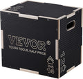 VEVOR 3 in 1 Plyometric Jump Box, Easy-to-Assemble Wood Plyo Box for Jumping Trainers, Home Gym Training and Conditioning