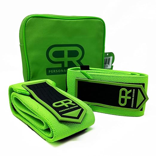 Elbow Wraps for Weightlifting - Heavy Duty Construction, 25% More Elasticity, Reinforced Stitching, Extra Wide Fastener, Easy to Adjust, (Neon)