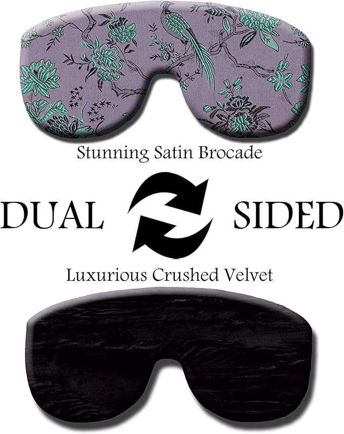 Handmade Weighted Sleep Eye Mask Yoga Pillow - Flax Seed Fill - Unscented - Birds in Paradise - TEMF-BP