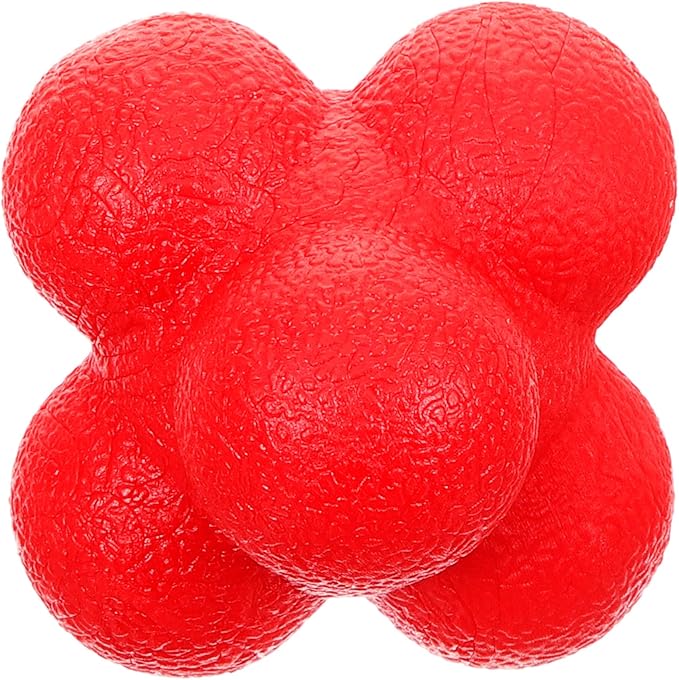 Alipis Hexagonal Reaction Ball for Agility and Hand Eye Coordination Training, 7cm Red High-Difficulty Fitness Ball for Baseball and Indoor Sports Reaction Exercises