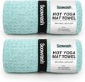 Hot Yoga Towel,Microfiber Yoga Mat Towels Non Slip for Hot Yoga Absorbent Microfiber Sweat Anti-Slip Cover,Bikram,Pilates,Exercise,Fitness 28 inch X 72 inch Blue Green 2 Pack