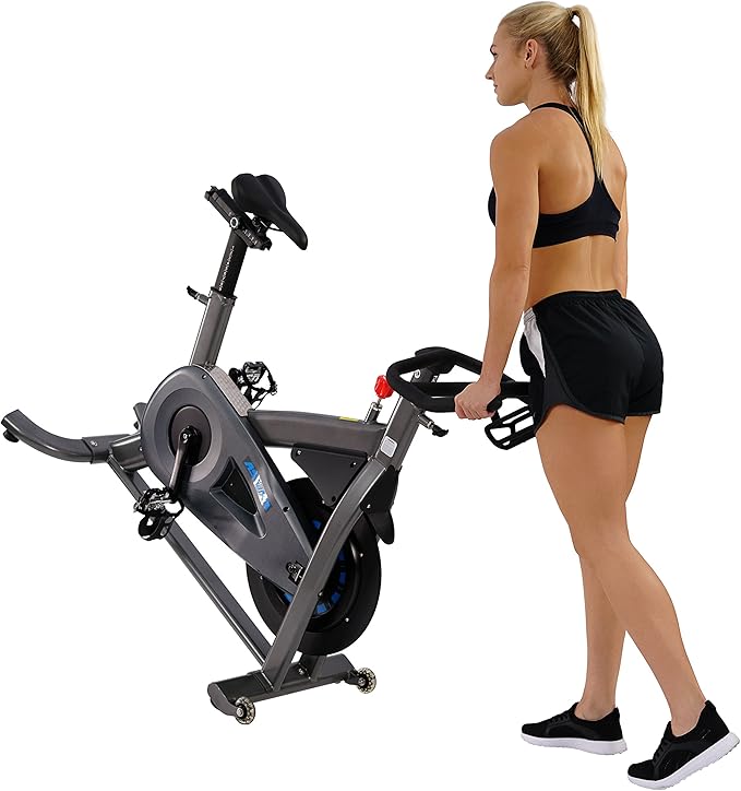 Sunny Health & Fitness Premium ASUNA Indoor Stationary Exercise Bike, Indoor Cycling Equipment w/Step-less Magnetic Resistance Plus Adjustable Handlebar & Seat, Home Cardio Training Machine for Adult