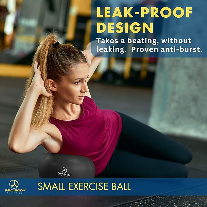 ProBody Pilates Small Exercise Ball with Pump - 9 Inch Workout Ball for Stability, Barre, Yoga, Core & Physical Therapy