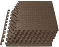 ProsourceFit Puzzle Exercise Mat ½ in, EVA Interlocking Foam Floor Tiles for Home Gym, Mat for Home Workout Equipment, Floor Padding for Kids, Brown, 24 in x 24 in x ½ in, 24 Sq Ft - 6 Tiles