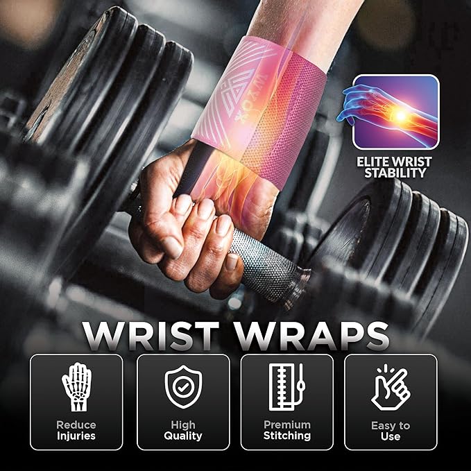 WYOX Wrist Wraps For Weight Lifting With Thumb Loop & power lifting Wrist Straps For Bench Press and Pushups Training Support and Protection Wrist Support for bodybuilding