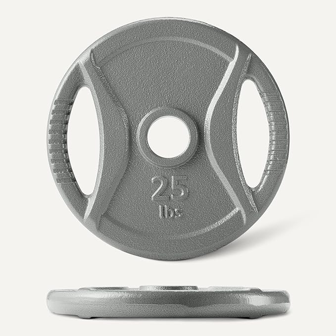 Amazon Basics 2-Inch Olympic Cast Iron Grip Weight Plates