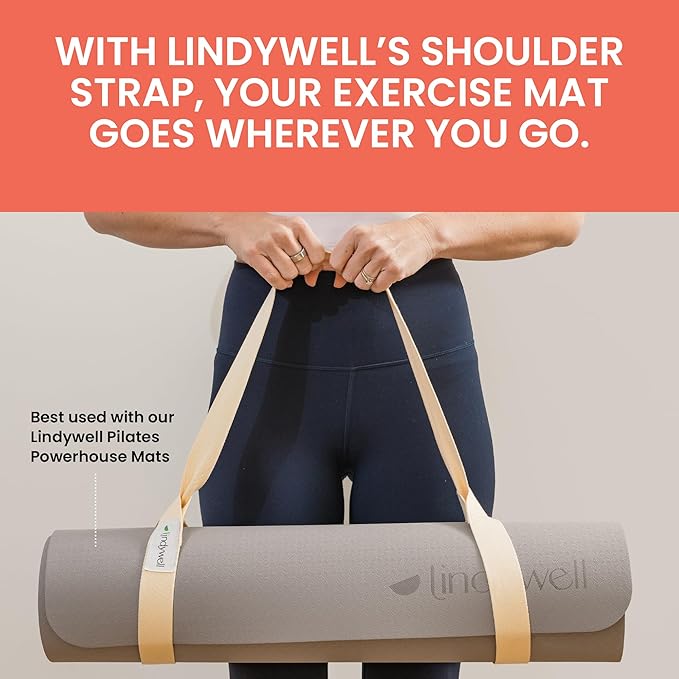 Lindywell Shoulder Strap - Universal Slip-On, Adjustable Carrying Yoga Straps - Fits Most Mats, Durable Nylon, Comfortable Yoga Mat Straps, Perfect for Gym, Home & Outdoor Workouts
