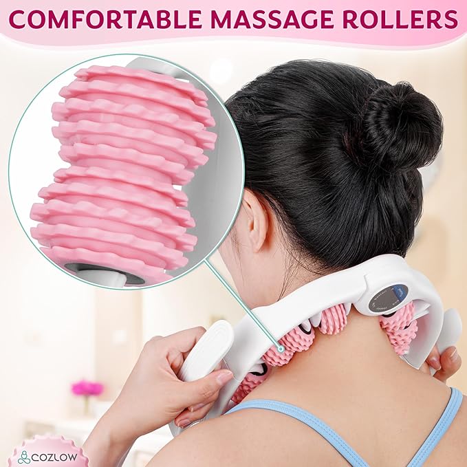 COZLOW Cellulite Massage Roller - Pink - Anti-Cellulite Massager with Detachable Roller Handles for Thighs, Legs & Buttocks - Fascia Massage Tool for Lymphatic Drainage & Deep Tissue Therapy