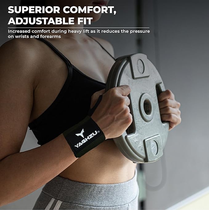 Wrist Wraps Weightlifting - Premium Quality Wrist Straps for Weightlifting,18 inch Weight Lifting Wrist Wraps, Heavy Duty Gym Wrist Wraps with Thumb Loop, Adjustable Wrist Support Wrist Strap