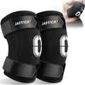 Jaffick Weightlifting Elbow Brace (1 Pair) - Elbow Sleeve with Dual Adjustable Compression Straps for Bench Press, Powerlifting, Pressing, Men & Women(Black, M)